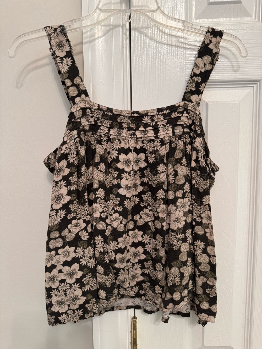 NATURAL LIFE Black Floral Cream-Print Camisole